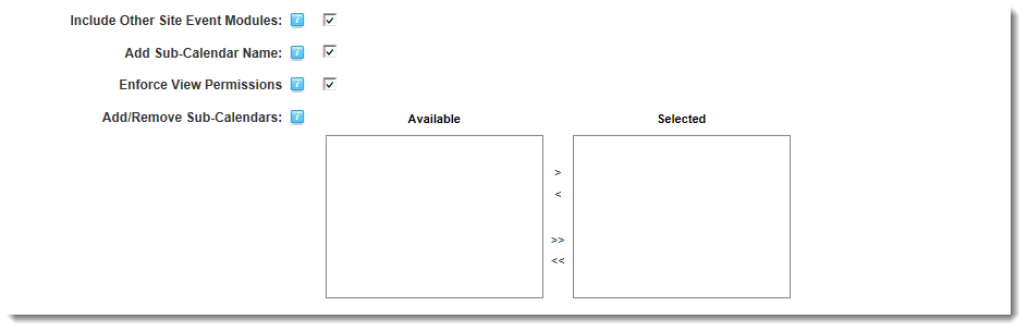 SubCalendar Settings